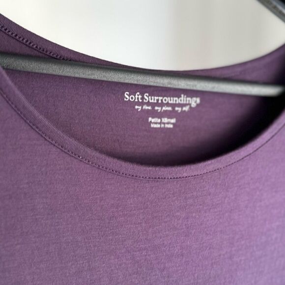 Soft Surroundings Purple Maxi Dress Soft Rayon Long Sleeve XS Petite - Picture 5 of 6